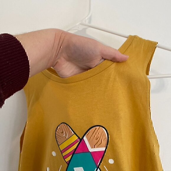 NEW NWT SIMPLY SOUTHERN Lake Life Tank Mustard Yellow Graphic Preppy Cotton sz S - Picture 7 of 11